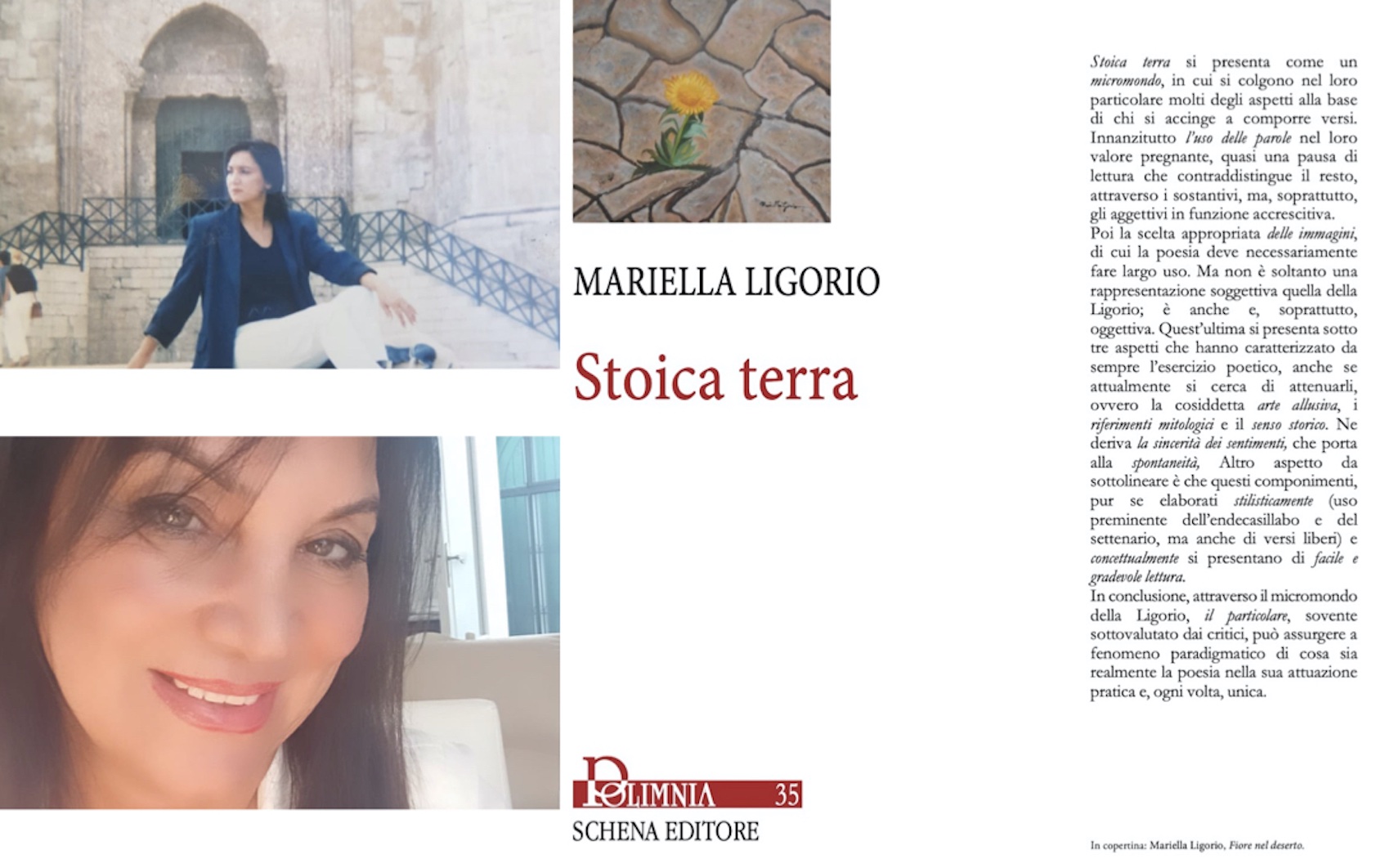 Mariella Ligorio, autrice delle poesie raccolte nel libro "Stoica terra"