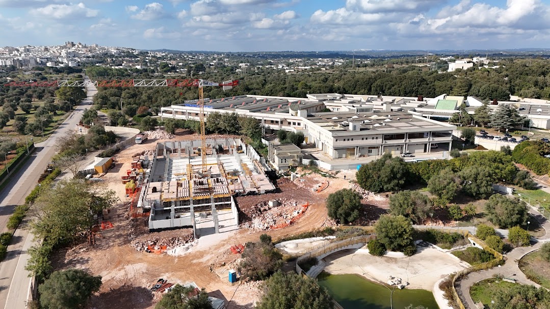 Il cantiere del Centro Risvegli accanto all'ospedale di Riabilitazione di Ceglie Messapica